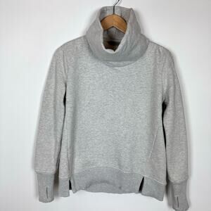 ATHLETA Long Sleeve Funnel Fleece Sweatshirt Heather Gray Size Small